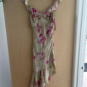 Vintage Floral Ruffle Dress